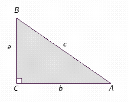  Using the illustration, solve the right triangle. Express your answer using the appropriate number of significant digits.  b = 269.4 \mathrm {~m} , c = 380.8 \mathrm {~m}     a =  __________ m  \angle A =  __________    ^ { \circ }   \angle B =  __________   ^ { \circ }