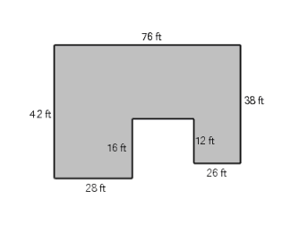 The replacement cost for construction of a building is $64/ft <sup>2</sup>. Use the illustration to determine how much insurance should be carried for full replacement.   A)  $183,168 B)  $182,126 C)  $169,838 D)  $187,254 E)  $170,880