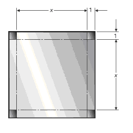  A square,  1  . on a side, is cut out of each corner of a square sheet of aluminum. (See the figure below.)  The sides are folded up to form a rectangular container with no top. The volume of the resulting container is  225 \mathrm { in } ^ { 3 }  . What was the size of the original sheet of aluminum?   A)   18 \mathrm { in } \times 18 \mathrm { in }  B)   17 \text { in } \times 17 \text { in }  C)   10 \text { in } \times 10 \text { in }  D)   19 \text { in } \times 19 \text { in }  E)   16 \text { in } \times 16 \text { in }