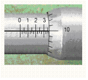 Read the measurement shown on the U.S. micrometer.   A)  3.6 in. B)  4.5 in. C)  0.41 in. D)  0.36 in. E)  0.45 in.