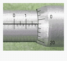 Read the measurement shown on the U.S. micrometer.   __________ in.