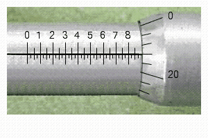 Read the measurement shown on the U.S. micrometer.   __________ in.