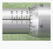 Read the measurement shown on the U.S. micrometer.   __________ in.
