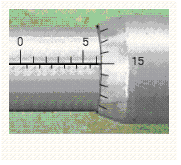 Read the measurement shown on the metric micrometer.   A)  8.5 mm B)  0.615 mm C)  7.5 mm D)  7.15 mm E)  6.15 mm