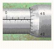 Read the measurement shown on the metric micrometer.   A)  49.4 mm B)  7.44 mm C)  11.4 mm D)  4.544 mm E)  3.94 mm