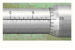 Read the measurement shown on the metric micrometer.   A)  8.75 mm B)  10.5 mm C)  8.525 mm D)  8.25 mm E)  11 mm