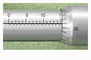 Read the measurement shown on the metric micrometer.   __________ mm