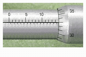 Read the measurement shown on the metric micrometer.   __________ mm