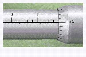 Read the measurement shown on the metric micrometer.   __________ mm
