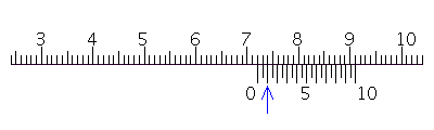 Read the measurement shown on each vernier caliper.   __________ mm