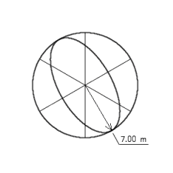 Follow the rules for working with measurements. Find the surface area and the volume of the sphere.   A)  A = 606 m <sup>2</sup>, V = 1,450 m <sup>3</sup> B)  A = 561 m <sup>2</sup>, V = 1,495 m <sup>3</sup> C)  A = 176 m <sup>2</sup>, V = 264 m <sup>3</sup> D)  A = 646 m <sup>2</sup>, V = 1,410 m <sup>3</sup> E)  A = 616 m <sup>2</sup>, V = 1,440 m <sup>3</sup>