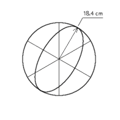 Follow the rules for working with measurements. Find the surface area and the volume of the sphere.   A)  A = 4,250 cm <sup>2</sup>, V = 26,100 cm <sup>3</sup> B)  A = 4,240 cm <sup>2</sup>, V = 26,090 cm <sup>3</sup> C)  A = 462 m <sup>2</sup>, V = 12,800 m <sup>3</sup> D)  A = 4,280 cm <sup>2</sup>, V = 26,130 cm <sup>3</sup> E)  A = 4,175 cm <sup>2</sup>, V = 26,045 cm <sup>3</sup>