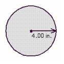 Find the circumference and the area of the circle. Use the rules for working with measurements.   A)  The circumference is 25.1 in, the area is 201 in <sup>2</sup>. B)  The circumference is 50.3 in, the area is 25.1 in <sup>2</sup>. C)  The circumference is 25.1 in, the area is 50.3 in <sup>2</sup>. D)  The circumference is 50.3 in, the area is 101 in <sup>2</sup>. E)  The circumference is 12.6 in, the area is 101 in <sup>2</sup>.
