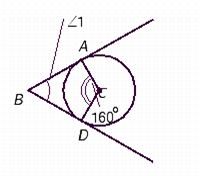  Find the measure of  \angle 1  in the illustration.   A)  ?1 = 90° B)  ?1 = 120° C)  ?1 = 30° D)  ?1 = 180° E)  ?1 = 60° 