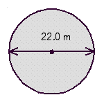  Use the rules for working with measurements.   Find the circumference of the circle. C = __________ m Find the area of the circle. A = __________  m ^ { 2 }
