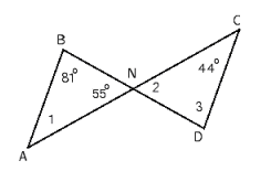  Given  \overline { \mathrm { AB } } \| \overline { \mathrm { CD } }  , find the measure of ?2.   A)  58° B)  55° C)  54° D)  60° E)  120° 