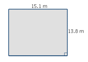  Find the perimeter and the area of the quadrilateral.   Perimeter = __________ m Area = __________  m ^ { 2 }