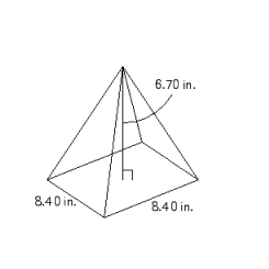 Follow the rules for working with measurements. Find the volume of the figure.   A)  V = 151 in. <sup>3</sup> B)  V = 158 in. <sup>3</sup> C)  V = 236 in. <sup>3</sup> D)  V = 161 in. <sup>3</sup> E)  V = 153 in. <sup>3</sup>