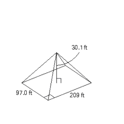 Follow the rules for working with measurements. Find the volume of the figure.   A)  V = 8,040,000 ft <sup>3</sup> B)  V = 203,000 ft <sup>3</sup> C)  V = 5,540,000 ft <sup>3</sup> D)  V = 12,500,000 ft <sup>3</sup> E)  V = 305,000 ft <sup>3</sup>