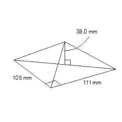 Follow the rules for working with measurements. Find the volume of the figure.   A)  V = 11,400,000 mm <sup>3</sup> B)  V = 63,500 mm <sup>3</sup> C)  V = 154,000 mm <sup>3</sup> D)  V = 75,800 mm <sup>3</sup> E)  V = 22,400 mm <sup>3</sup>