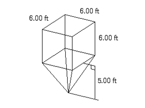 Follow the rules for working with measurements. Find the volume of the figure.   V = __________ ft<sup>3</sup>