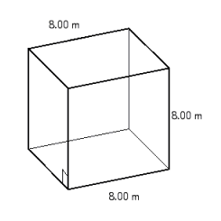 Following the rules for working with measurements find the lateral surface area of the rectangular prism shown in the illustration above A <sub>L</sub>, the total surface area of the prism A <sub>T</sub> and the volume of the prism V.   A)  A <sub>L</sub> = 256 m <sup>2</sup>, A <sub>T</sub> = 512 m <sup>2</sup>, V = 512 m <sup>3</sup> B)  A <sub>L</sub> = 256 m <sup>2</sup>, A <sub>T</sub> = 384 m <sup>2</sup>, V = 512 m <sup>3</sup> C)  A <sub>L</sub> = 388 m <sup>2</sup>, A <sub>T</sub> = 256 m <sup>2</sup>, V = 510 m <sup>3</sup> D)  A <sub>L</sub> = 388 m <sup>2</sup>, A <sub>T</sub> = 256 m <sup>2</sup>, V = 512 m <sup>3</sup> E)  A <sub>L</sub> = 384 m <sup>2</sup>, A <sub>T</sub> = 256 m <sup>2</sup>, V = 512 m <sup>3</sup>