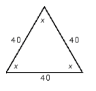  Find the measure of the missing angles in the triangle shown below.   A)   x =  60° B)   x =  39° C)   x =  79° D)   x =  33° E)   x =  45° 