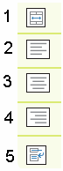   In the accompanying figure, item ____ shows the button that aligns text at the left edge of the cell. A)  1 B)  2 C)  3 D)  5