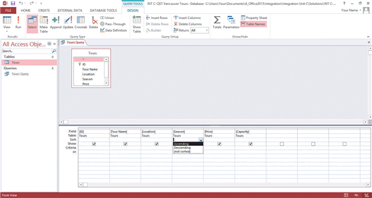   In the accompanying figure, the drop-down list is a list of choices for ordering a(n)  ____ operation. A)  searching B)  insertion C)  extraction D)  sorting