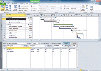  ____ software like that shown in the accompanying figure helps you track and allocate resources. A)  Tax preparation B)  Project management C)  Personal finance D)  Statistical