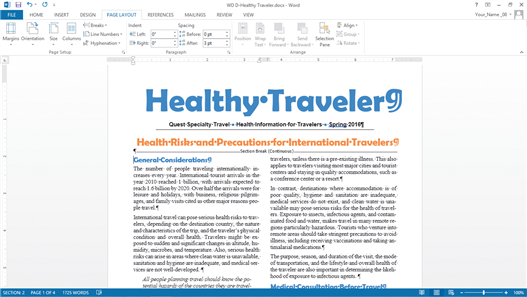   In the document shown in the accompanying figure, where is the insertion point? A)  Page 2 B)  Page 4 C)  Page 1 D)  Impossible to tell