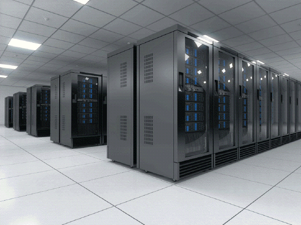   Which of the following is a network of several servers, like those in the accompanying figure, together in a single location? A)  server farm B)  server unit C)  server mainframe D)  server aggregate
