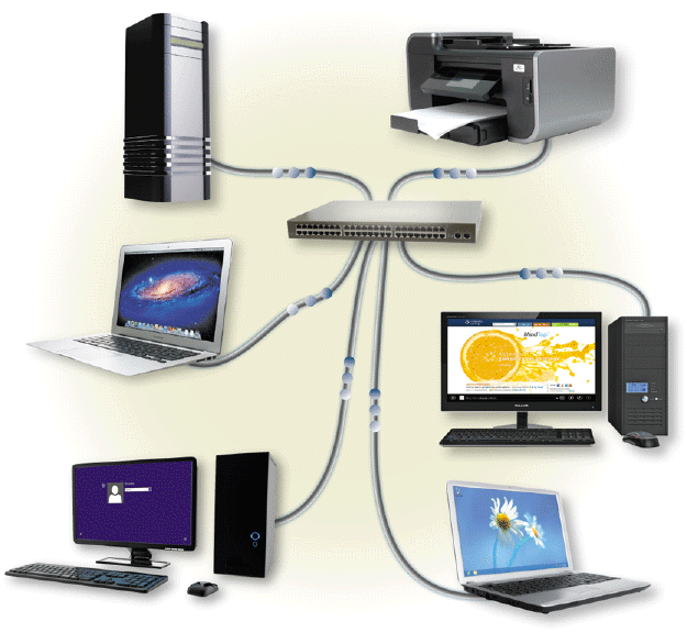   On a network such as the one illustrated in the accompanying figure, if one node fails, as long as that node is not providing services to other nodes on the network, what happens? A)  only that node is affected B)  only the nodes before that node are affected C)  only the nodes after that node are affected D)  all the nodes are affected