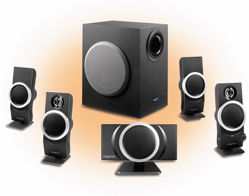   Many personal computer users add this kind of equipment, such as those shown in the accompanying figure, to their computers to generate a higher-quality sound. What is this kind of equipment called? A)  subwoofers B)  headphones C)  satellite speakers D)  surround sound speakers