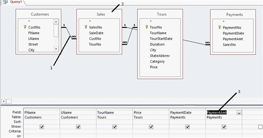   In the accompanying figure, how many fields will display on the resulting datasheet? A)  3 B)  4 C)  5 D)  6
