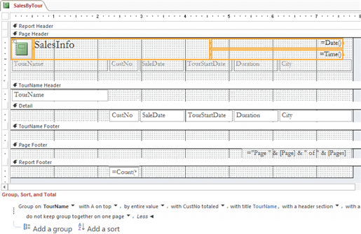   In the accompanying figure, what type of control is NOT found in the Page Header section? A)  Label B)  Combo box C)  All of these controls are found in the Page Header section D)  Text box