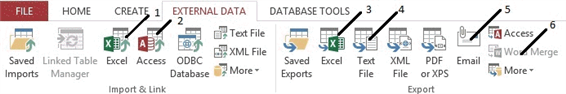   In the figure above, item 3 points to the ____. A)  Import from Excel spreadsheet button B)  Import from workbook button C)  Merge to Excel workbook button D)  Export to Excel spreadsheet button
