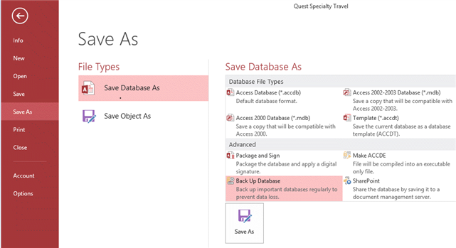   In the figure above, to save only the current object, use the Save Object As option.