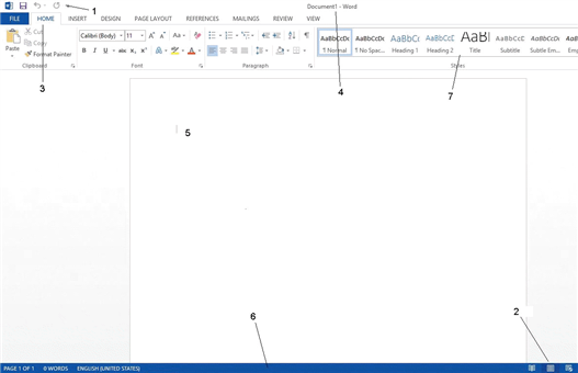   In the accompanying figure, item 5 appears next to the ____. A)  Launcher B)  insertion point C)  Zoom slider D)  Close button