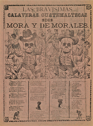   Which observation is true about Las bravisimas calaveras guatemaltecas de Mora y de Morales by José Guadalupe? A) It is an example of art academy production. B) Editorial cartoons such as this lose their meaning over time and so are discarded. C) It comments on the political chaos caused by two assassins in Guatamala. D) It both is an example of academy production and comments on the political chaos caused by two assassins in Guatamala.