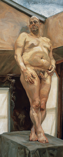 ​   What does Lucian Freud's Leigh under the Skylight portray? A) His lover B) A goddess C) A self-portrait D) A unique man