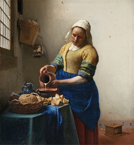 <strong> Which is Vermeer's The Kitchen Maid an example of?</strong> A)Rococo art B)Folk art C)Genre painting D)Gender critique