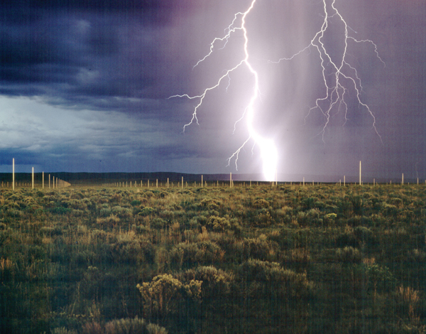 <strong> Given most people have seen Walter De Maria's The Lightning Field through photographs rather than in person, what kind of work can it be regarded?</strong> A)Environmental B)Conceptual C)Installation D)Photography