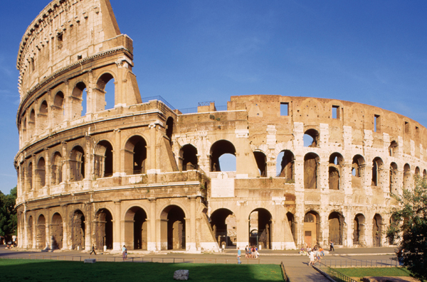 <strong> What was the Colosseum in Rome used for?</strong> A)Ceremonial games in which the players deflected a hard ball with their bodies B)Battles to the death between humans and animals, often with elaborate staging C)Performances of epic poetry by Homer D)Political assemblies in which Roman senators lobbied the population of Rome for support