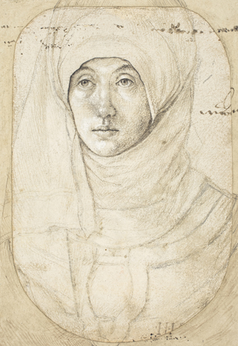 <strong>​   How can the technique used for Hans Holbein the Elder's Portrait of a Woman be described?</strong> A)It combines silverpoint with the use of gesso. B)It has the heavy, expressive lines characteristic of silverpoint. C)This drawing is an early example of acrylic medium. D)The delicate, precise lines are achieved by using pencil. <div style=padding-top: 35px> 