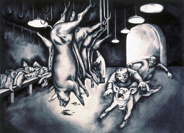 <strong>​   From what series condemning the meat industry does Coe's There Is No Escape come?</strong> A)Animal Farm B)Porkopolis C)Slaughterhouse Five D)Beeftopia <div style=padding-top: 35px> 