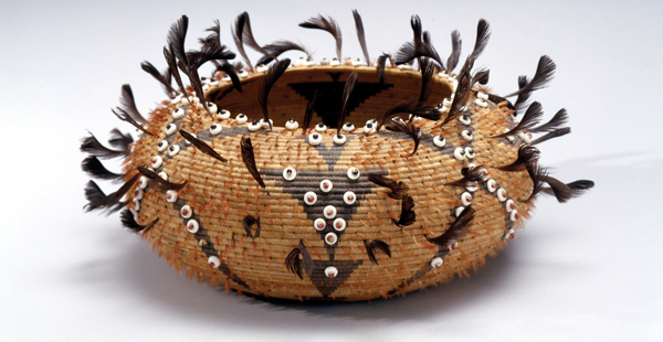 <strong>​   What ceremonial role did the Pomo tribal baskets, covered with feathers and shells, have?</strong> A)Jewelry B)No ceremonial function, only practical use C)Gifts D)Religious offerings <div style=padding-top: 35px> 