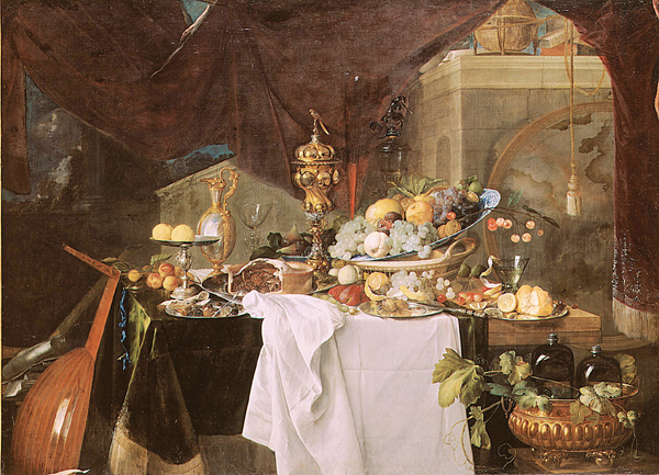 ​   What kind of beliefs does Jan Davidsz. de Heem's A Table of Desserts reflect? A) Political B) Scientific C) Economic D) Religious