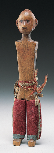 <strong>  What role did the Potawatomi Male Figure have in nineteenth-century Native American society?</strong> A)It was an amulet used to protect from illness and other dangers. B)It was a love doll used to inspire desire in its victim/target. C)It was a funerary marker. D)It was a symbol of the aspirations for fertility and bounty in the user. <div style=padding-top: 35px> 