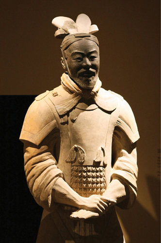 <strong> What material composed the Soldiers from Pit 1 from the tomb of Shi Huangdi, China?</strong> A)Metal B)Ceramic C)Marble D)Limestone